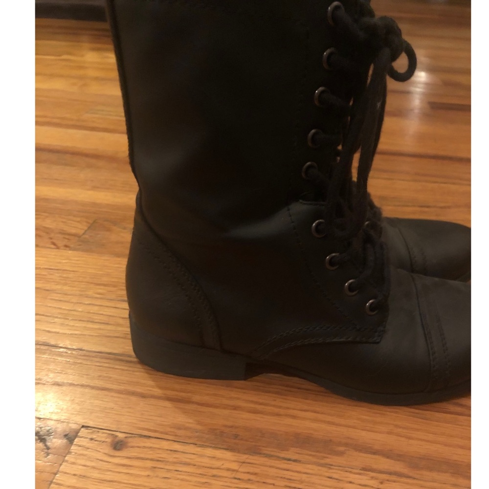 Black combat boots